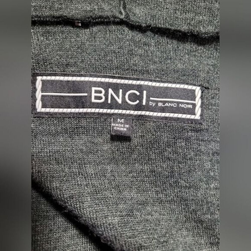 Wool Blend BNCI Blanc Noir Hooded reversible Cardigan W/ M Gray Longline LN/NWOT - Picture 5 of 14